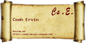 Cseh Ervin névjegykártya