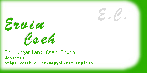 ervin cseh business card